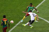 SOCHI, RUSSIA - JUNE 25: Kerem Demirbay of Germany scores his sides first goal during the FIFA Confederations Cup Russia 2017  Group B match between Germany and Cameroon at Fisht Olympic Stadium on June 25, 2017 in Sochi, Russia.  (Photo by Buda Mendes/Getty Images)